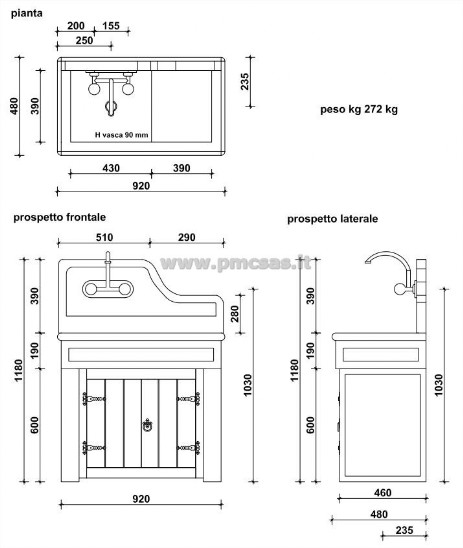vasca 540 aq7010ma scheda tecnica